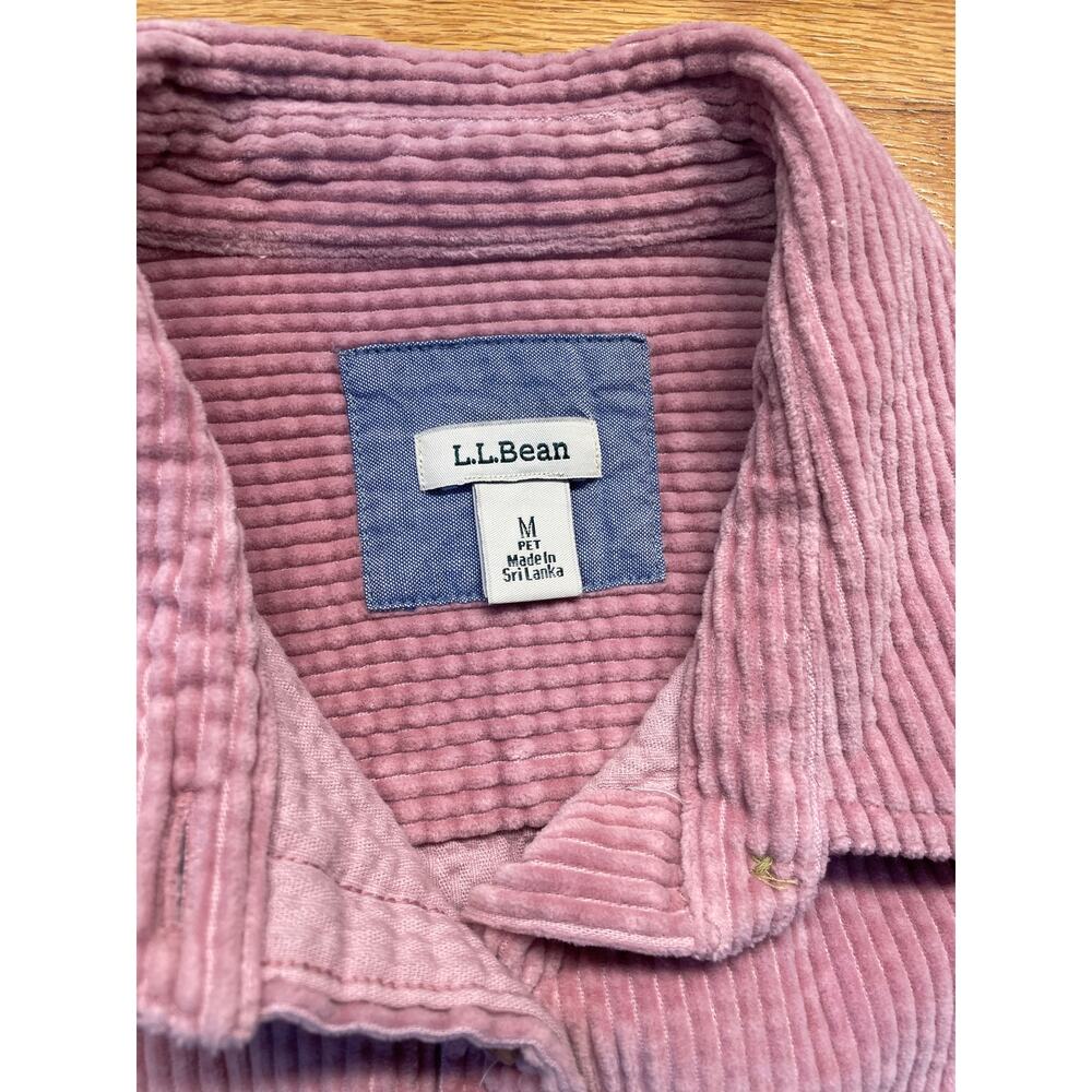 L.L. Bean Women's Comfort Corduroy Relaxed Shirt Medium Petite Adobe Rose EUC - Picture 3 of 5